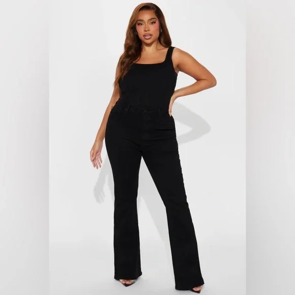 Harper Sculpting Stretch Flare Jeans - Black - Picture 6 of 7